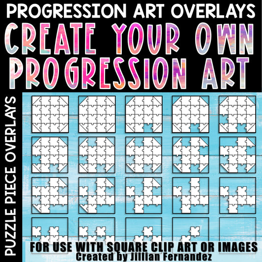 Progression Overlay Puzzle Pieces Clipart for Digital Activities